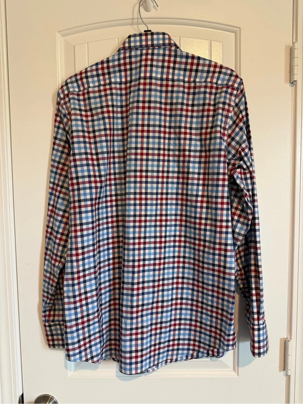 Banana Republic Men's Check Dress Shirt in Blue and Red